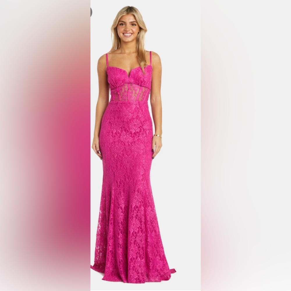 Hot Pink Corset Gown size 0 prom dress formal